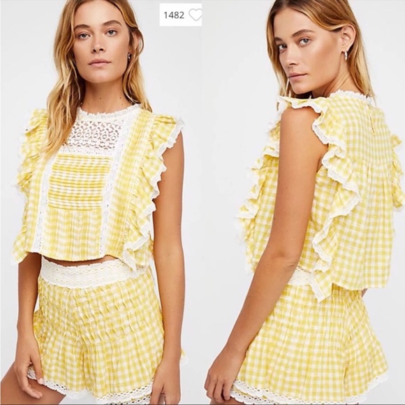 Free People Tops - Free People Gingham Tessa Set